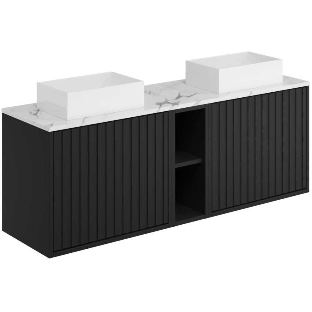 Luxe81 Alfie 1400mm Wall Hung Unit with Carrara Worktop
