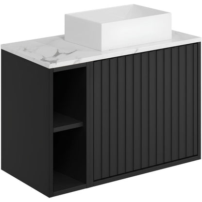 Luxe81 Alfie 800mm Wall Hung Unit with Carrara Worktop