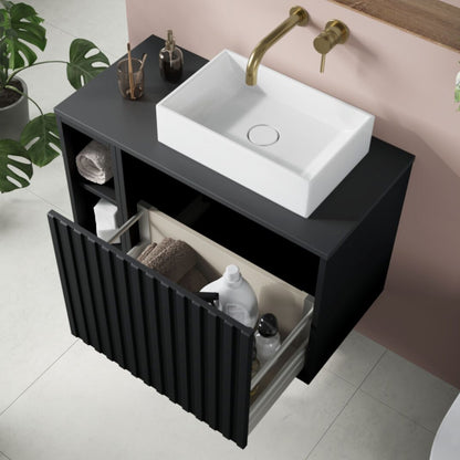 Luxe81 Alfie 800mm Wall Hung Unit with Open Storage