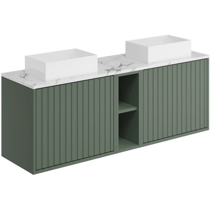 Luxe81 Alfie 1400mm Wall Hung Unit with Carrara Worktop