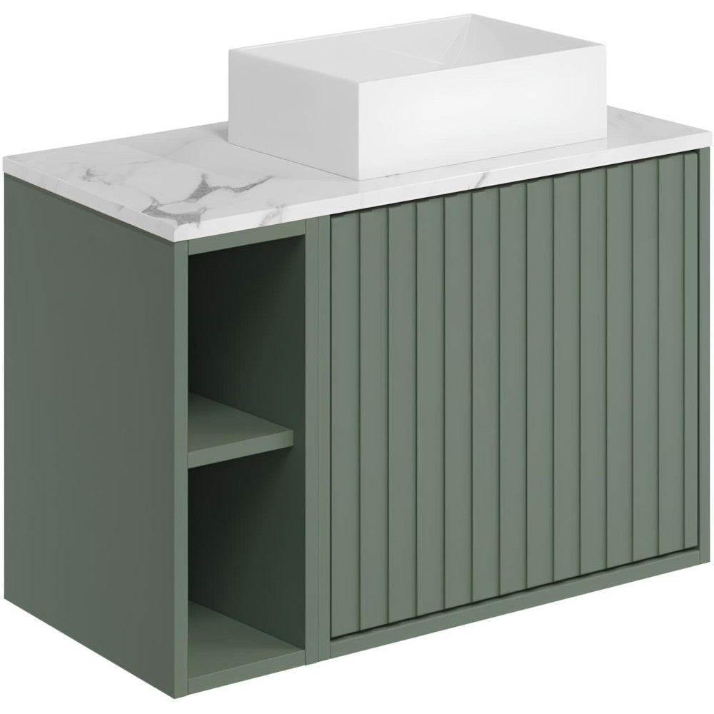 Luxe81 Alfie 800mm Wall Hung Unit with Carrara Worktop
