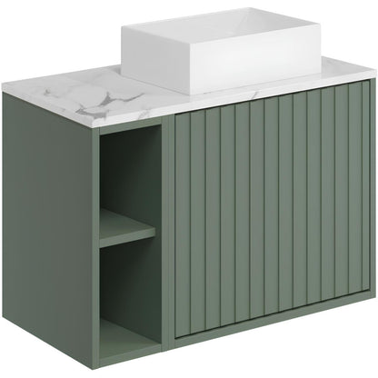 Luxe81 Alfie 800mm Wall Hung Unit with Carrara Worktop