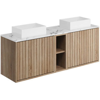 Luxe81 Alfie 1400mm Wall Hung Unit with Carrara Worktop