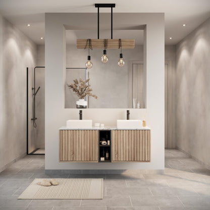 Luxe81 Alfie 1400mm Wall Hung Unit with Carrara Worktop