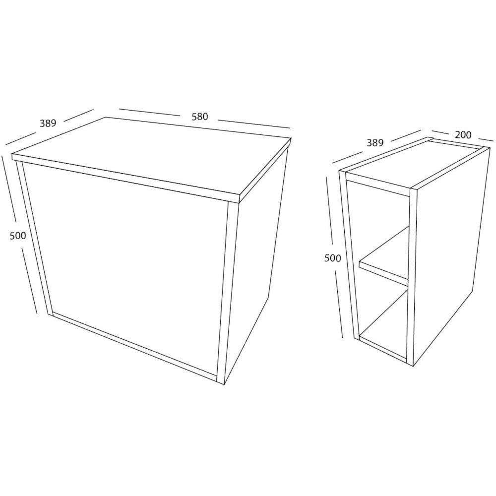 Luxe81 Alfie 800mm Wall Hung Unit with Open Storage