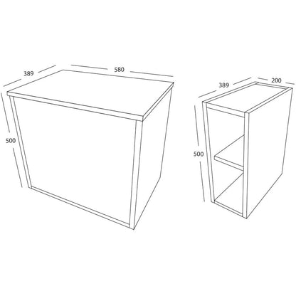 Luxe81 Alfie 800mm Wall Hung Unit with Open Storage