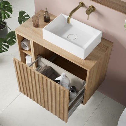 Luxe81 Alfie 800mm Wall Hung Unit with Open Storage
