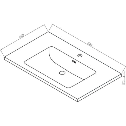 Luxe81 Ambience 800mm LED Wall Hung Vanity Unit