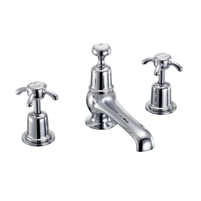 Burlington Anglesey AN12 3 Tap Hole Mixer with Pop-up Waste