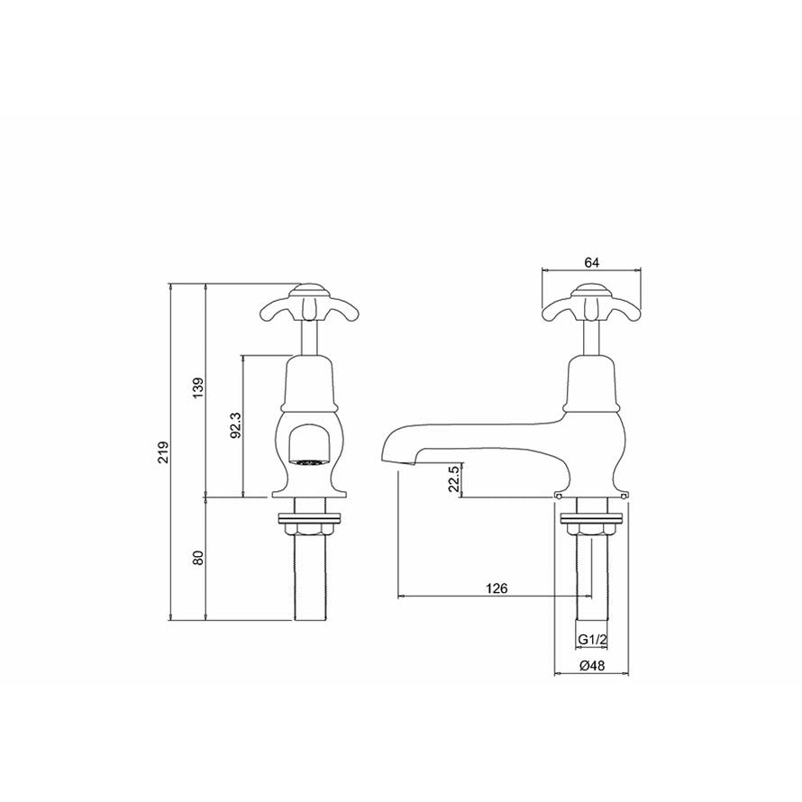 Burlington Anglesey AN2 Basin Tap 5"