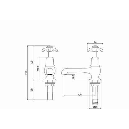 Burlington Anglesey AN2 Basin Tap 5"