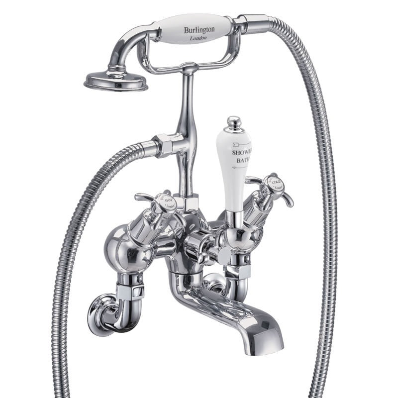 Burlington Anglesey AN21-QT Angled Bath Shower Mixer Wall Mounted