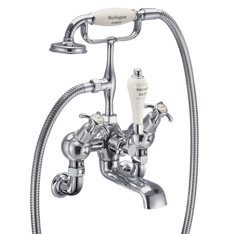 Burlington Anglesey AN21-QT Angled Bath Shower Mixer Wall Mounted