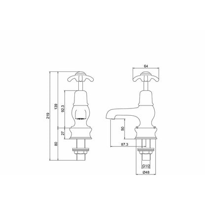 Burlington Anglesey ANR1-QT Regent Basin Tap 3"