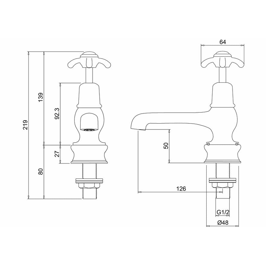 Burlington Anglesey ANR2-QT Regent Basin Tap 5"
