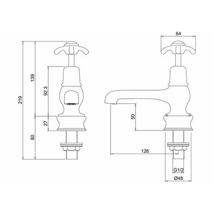 Burlington Anglesey ANR2-QT Regent Basin Tap 5"