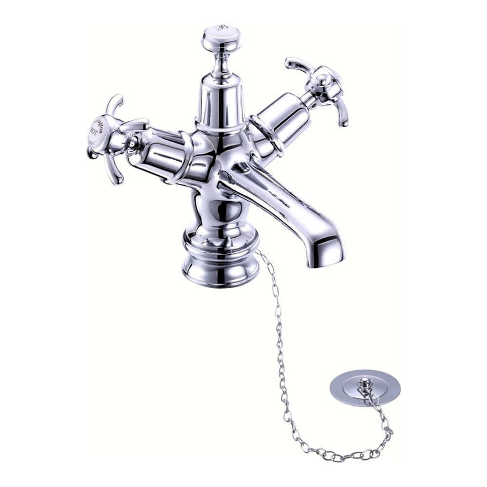 Burlington Anglesey CLR5_QT Regent Basin Mixer with Plug & Chain Waste