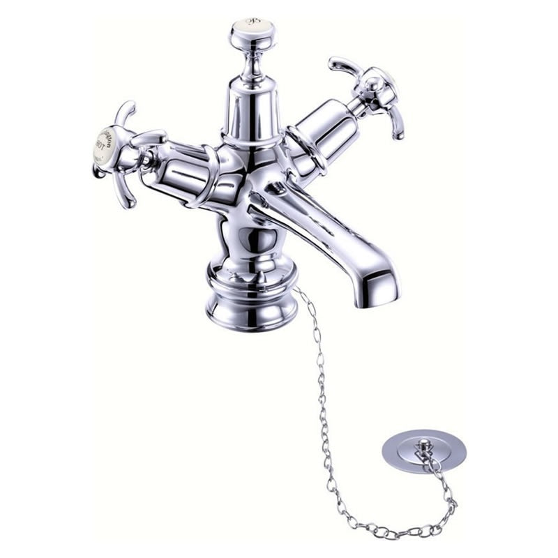 Burlington Anglesey CLR5_QT Regent Basin Mixer with Plug & Chain Waste