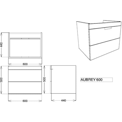 Luxe81 Aubrey 600mm Wall Hung Vanity Unit