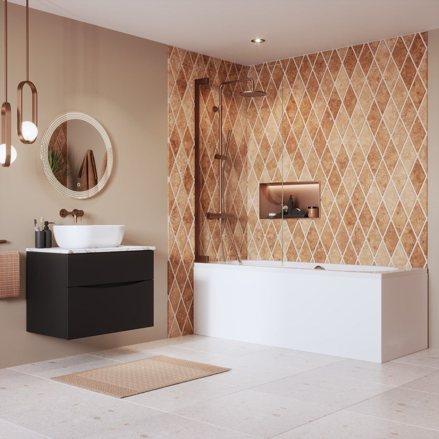 Crosswater Asura AUBSCC0900 8mm Hinged Bath Screen