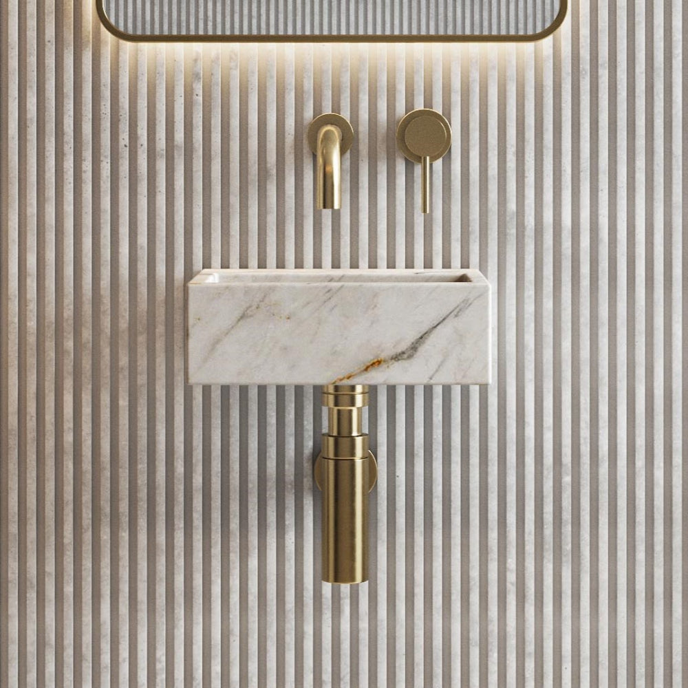 Luxe81 Sanctuary Arabescato White Marble Cloakroom Basin