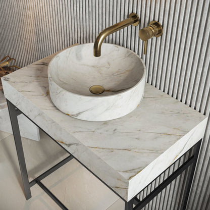 Luxe81 Sanctuary Venato White Marble Round 350 Basin