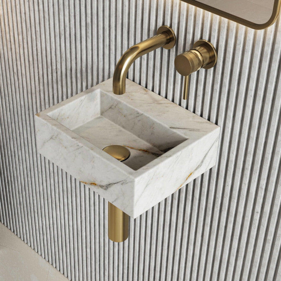 Luxe81 Sanctuary Venato White Marble Cloakroom Basin