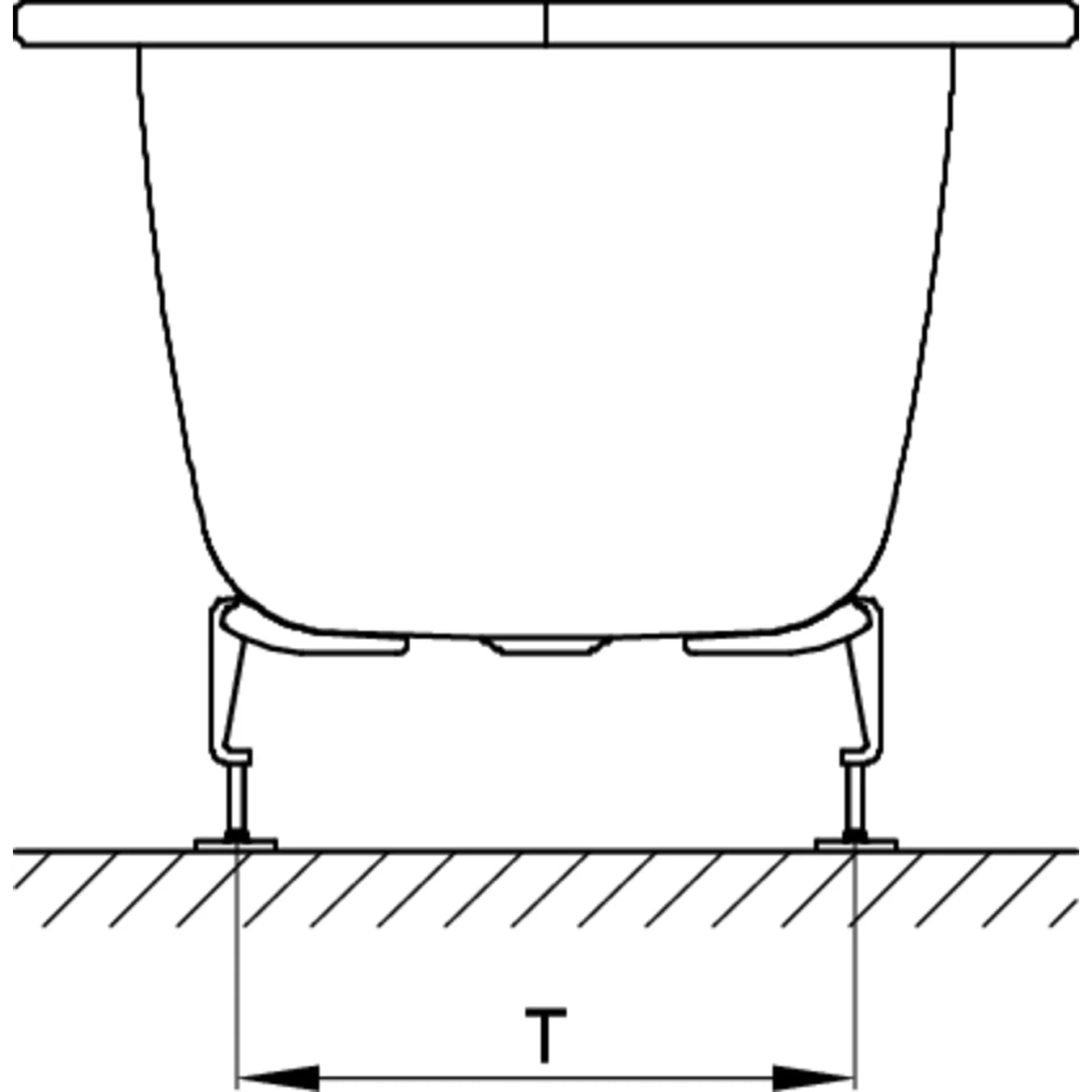 Bette Starlet Hexagonal Steel Bath Drawing Image