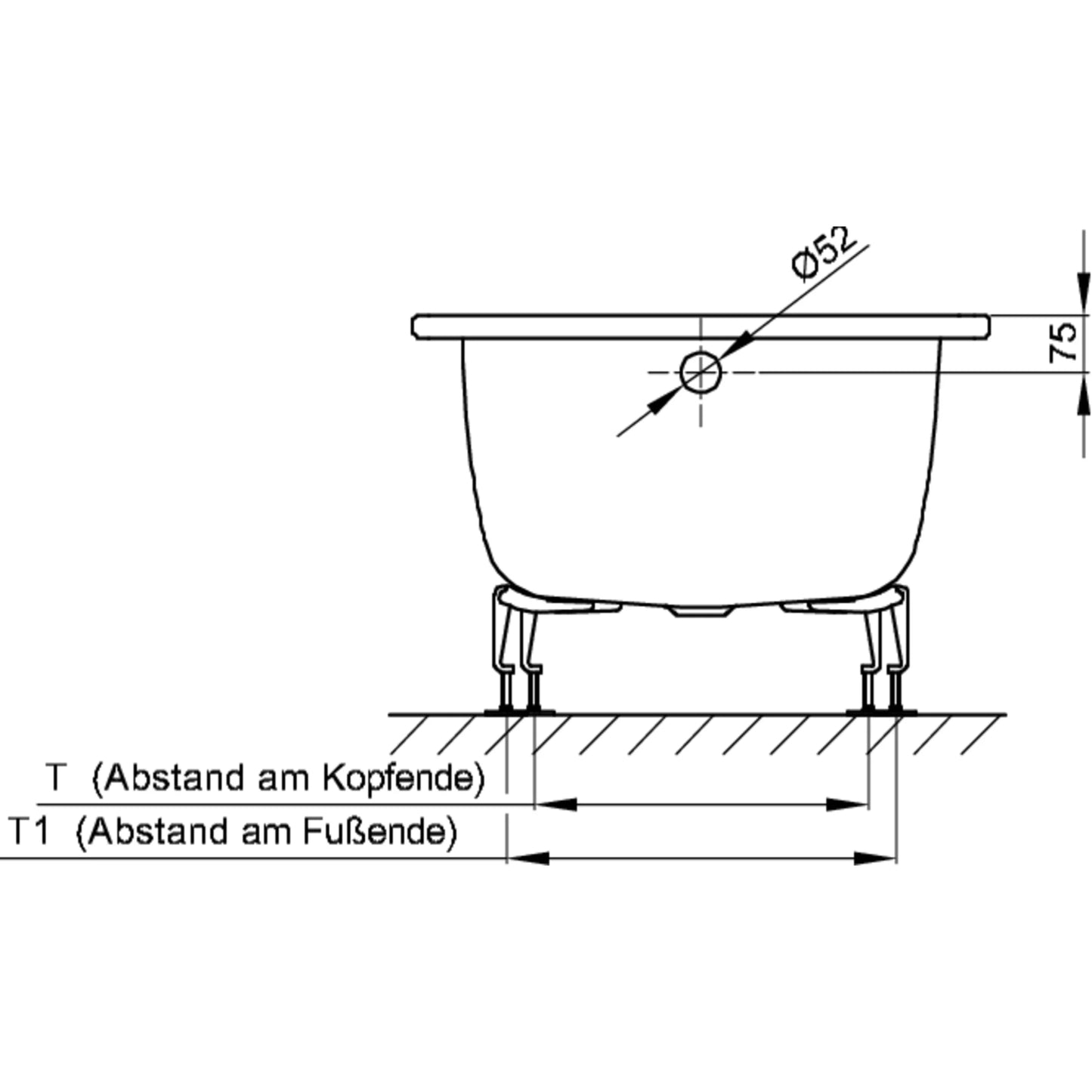 Bette Set Steel Bath Drawing Image