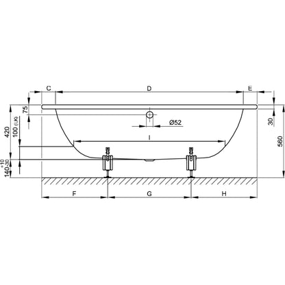 Bette Starlet Oval Steel Bath Drawing Image