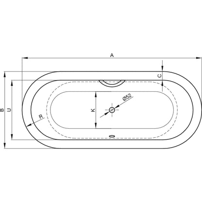 Bette Starlet Oval Silhouette Bath Drawing Image