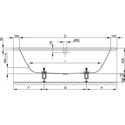 Bette Select Duo Bath Drawing Image