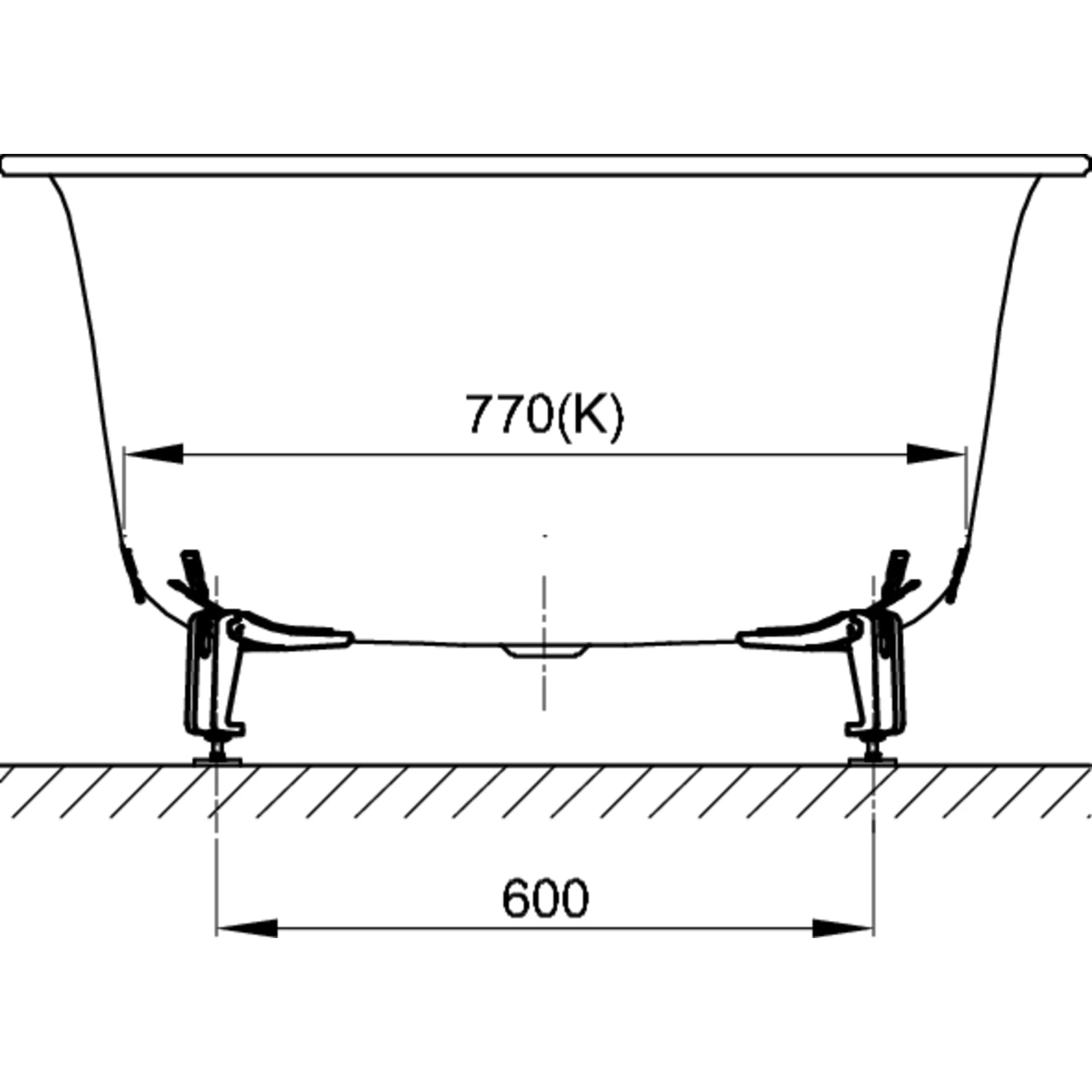 Bette Eve Oval Bath Drawing Image