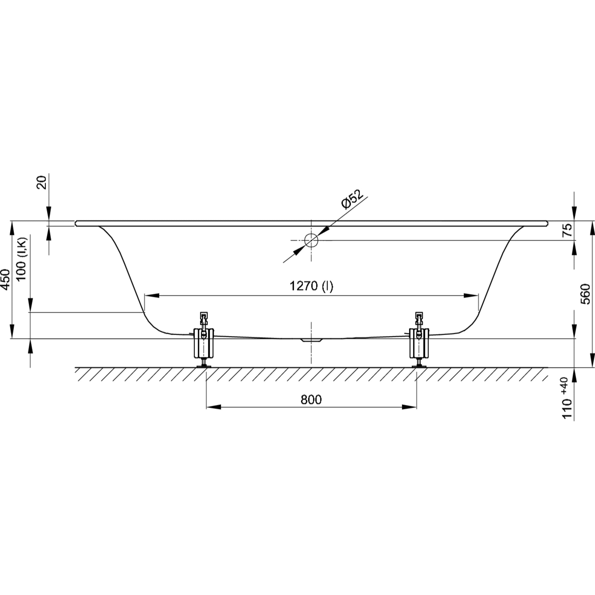 Bette Eve Oval Bath Drawing Image
