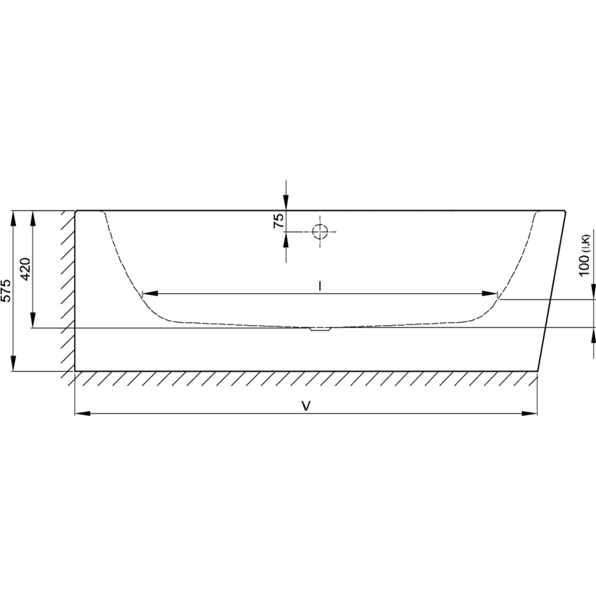 Bette Starlet IV Silhouette Steel Bath Drawing Image