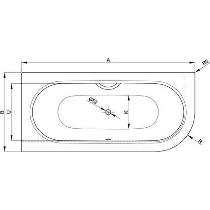 Bette Starlet IV Silhouette Steel Bath Drawing Image
