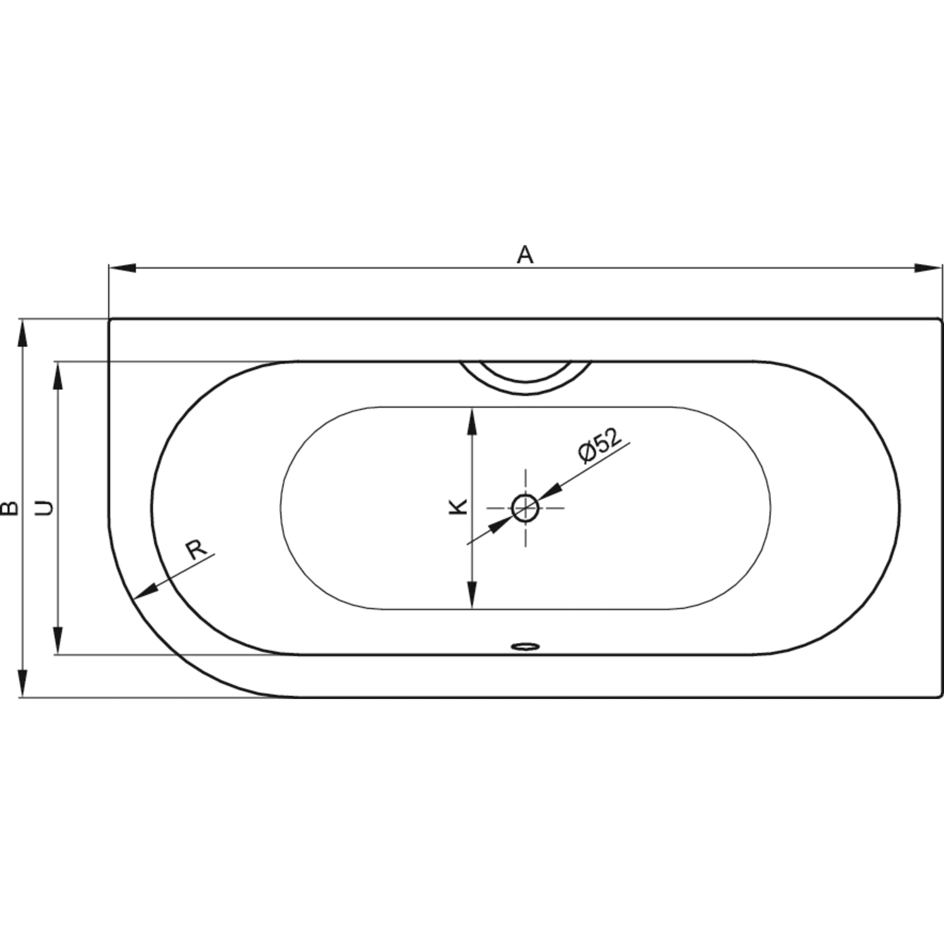 Bette Starlet V Steel Bath Drawing Image