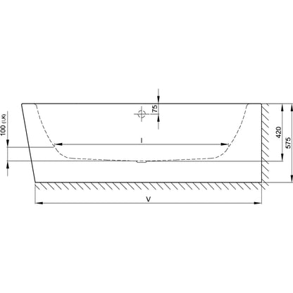 Bette Starlet V Silhouette Steel Bath Drawing Image