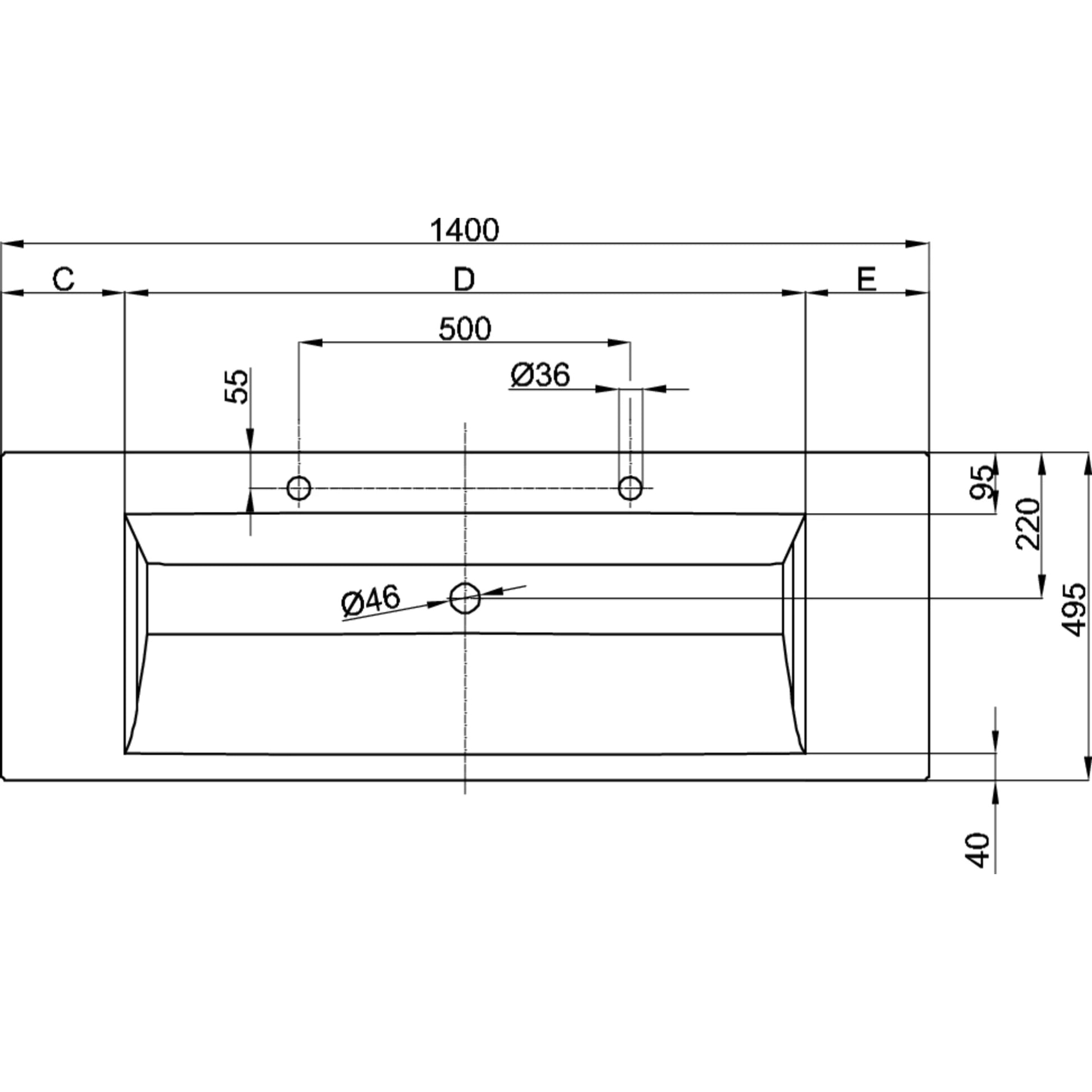 Bette Aqua Basin Built-in Drawing Image