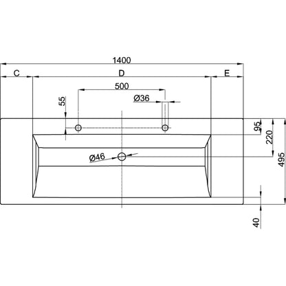 Bette Aqua Basin Built-in Drawing Image