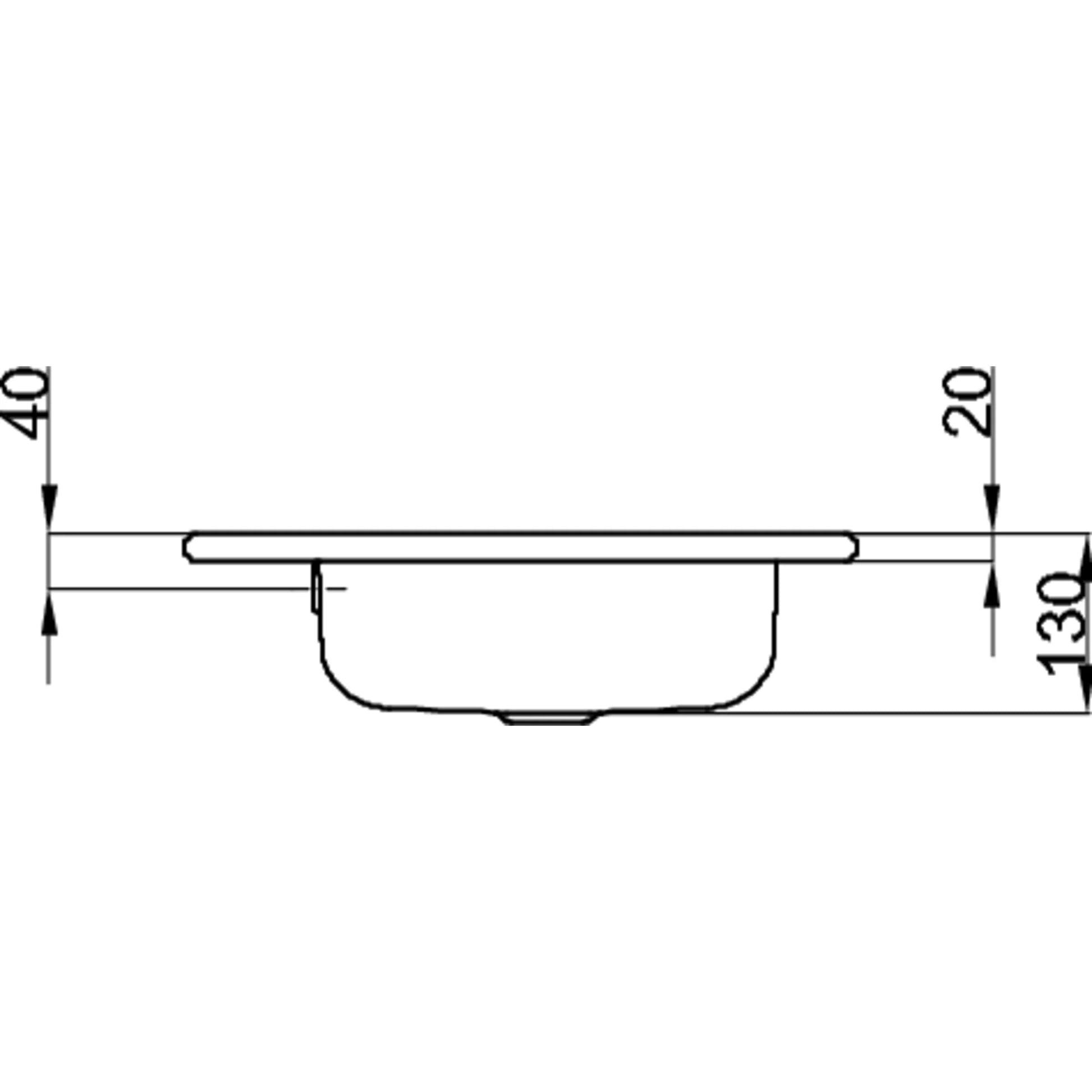 Bette One Basin Built-In Drawing Image
