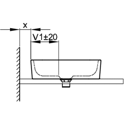 Bette Art Counter Top Basin Drawing Image