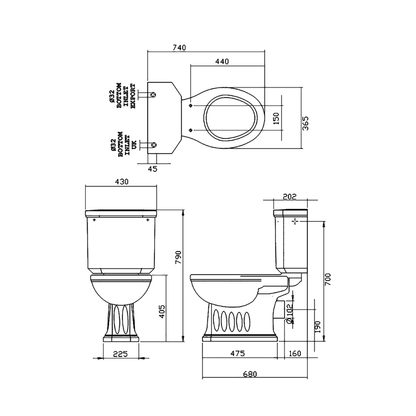 Silverdale Belgravia BECLOCC6WHI Close Coupled Pan