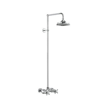 Burlington Eden BEF1S Thermostatic Exposed Shower Bar Valve Single Outlet with Rigid Riser and Swivel Shower Arm with Rose