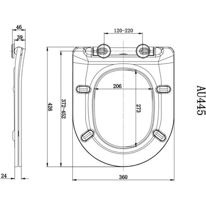 Luxe81 Belini Open Back Rimless Close Coupled Toilet