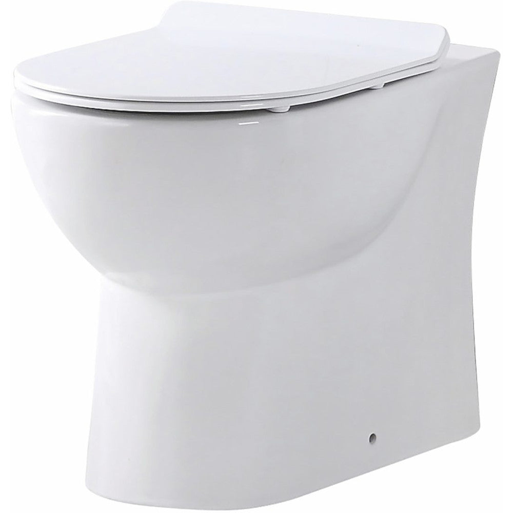 Luxe81 Belini Rimless Back To Wall Short Projection Toilet Inc Soft Close Seat