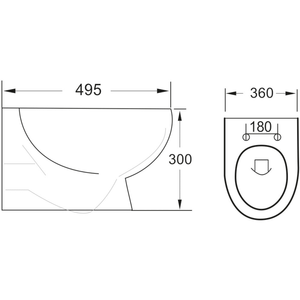 Luxe81 Belini Rimless Wall Hung Toilet and Soft Close Seat