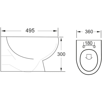 Luxe81 Belini Rimless Wall Hung Toilet and Soft Close Seat