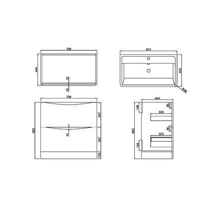 Luxe81 Bella Floor Standing Vanity Unit