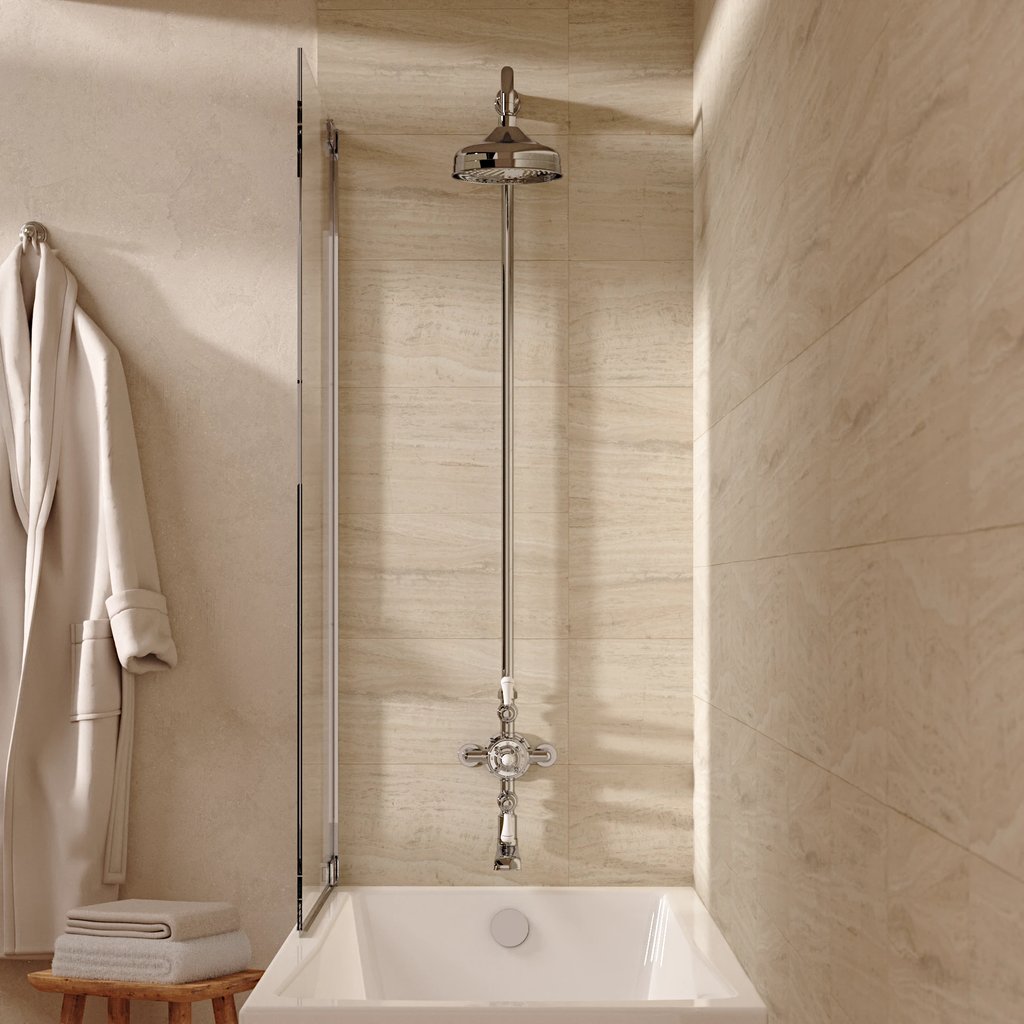 Crosswater Belgravia Thermo Shower Valve with Fixed Head and Bath Spout in Chrome